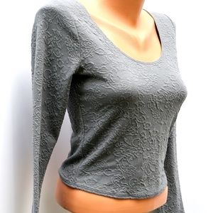 Abercrombie & Fitch Cropped Long Sleeve Top-Size:L